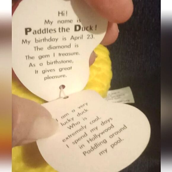 🩷Avon Vintage Paddles The Duck Full O'Beans Collectors Stuffed Animal 2000 NWOT - Picture 5 of 5